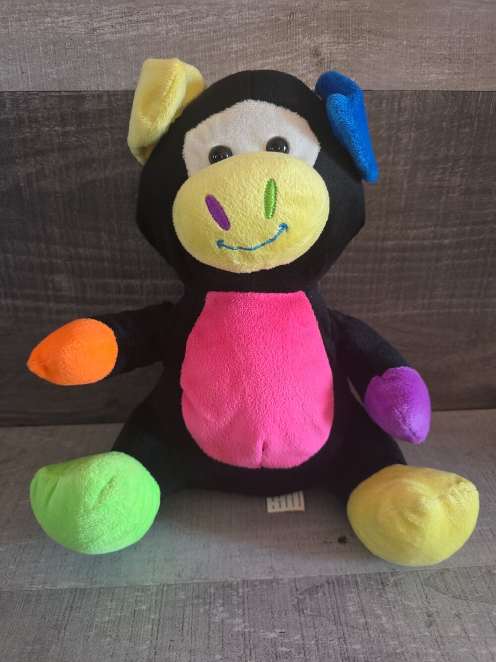 Kellytoy Sugar Loaf Multi Color Cow Pig Black Colorblock 12" Rare b110
